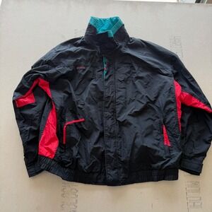 Vintage 90s Columbia Bugaboo Jacket Black Red Teal Shell